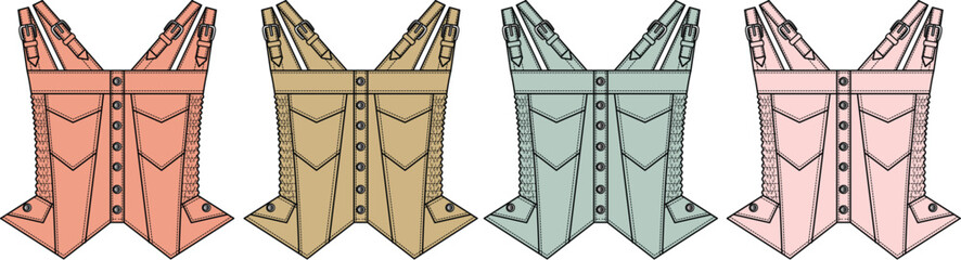 Vibrant Array of Corset Top Illustrations for Fashion Designs