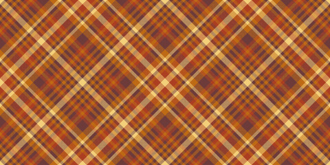 Strong texture fabric textile, equal tartan check plaid. Pure seamless background vector pattern in red and orange colors.