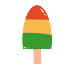 Rainbow popsicle with sour taste