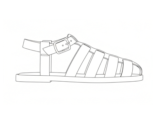  vector illustration of a cage flat sandal sketch