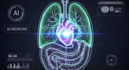 3D Illustration of Human Brain with Digital Energy Network – AI Medical Concept