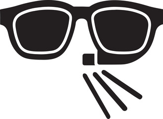 Silhouette of augmented reality glasses with projection outline, futuristic tech concept.