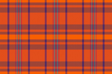 Strong tartan pattern vector, net textile check plaid. Machinery texture background seamless fabric in bright and red colors.