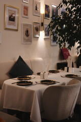 table setting at restaurant