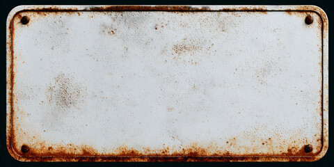 An Old Blank Metal Sign with Rust Around Edges