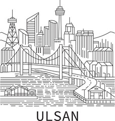 Ulsan City Line Draw Simple Minimalist