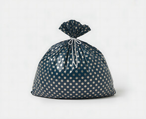 Navy Blue Gift Bag with Silver Polka Dots