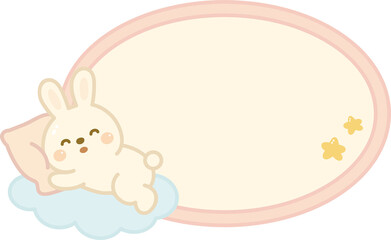 Cute Rabbit Name Label