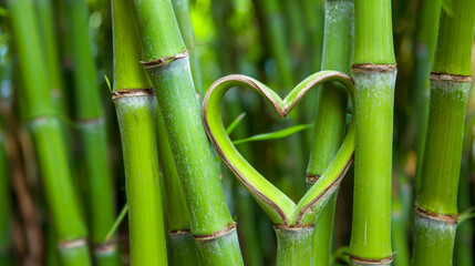 Fototapeta premium Bamboo forming a heart shape symbolising love and nature