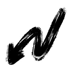 Hand-painted Black Arrow Icon for Downward Trend