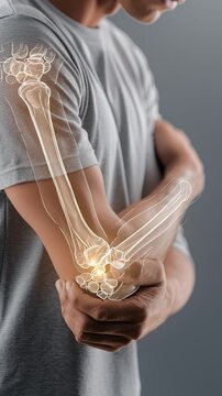 The Human Arm: An x-ray image reveals the intricate structure of a human arm. Highlighting the bones within the body. Focusing on the complex anatomy of the human form