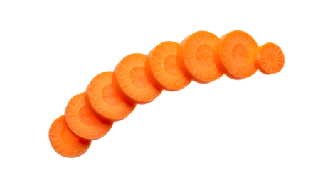 PNG Fresh Carrot Round Slices Arranged Diagonally on transparent background
