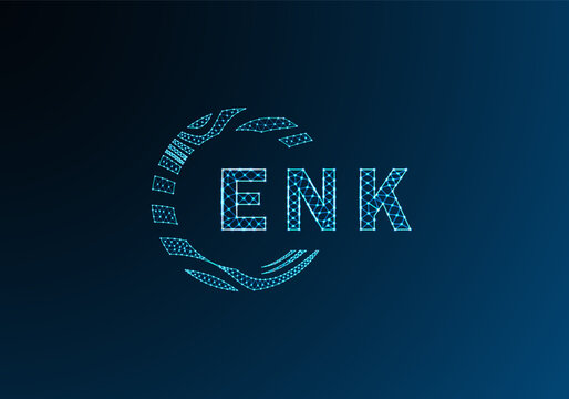 ENK low poly letter logo vector design. ENK lower poly logo design. ENK unique low poly logo design.