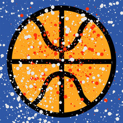 Colorful grunge basketball background with graffiti art splashes