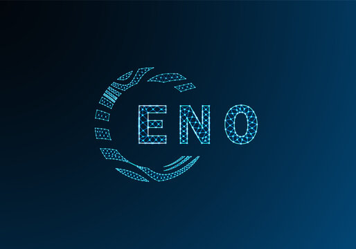 ENO low poly letter logo vector design. ENO lower poly logo design. ENO unique low poly logo design.