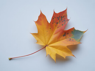 Autumn Maple Leaf with Stunning Color Transition