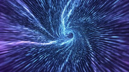 A swirling blue and purple vortex with a central hole, resembling a tunnel or wormhole - Powered by Adobe