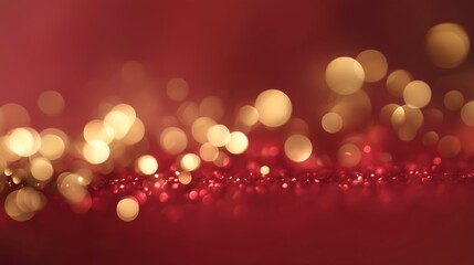 Golden and Red Christmas Bokeh Background