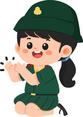 Illustration of Girl Scout Clapping
