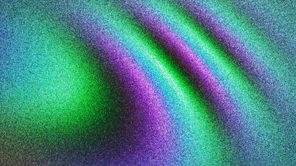 Smooth colorful grainy waves with fluid motion and vivid contrast created from thousands of individual dots. Soft flowing background with noise effect creates dreamy and tactile atmosphere. Vector