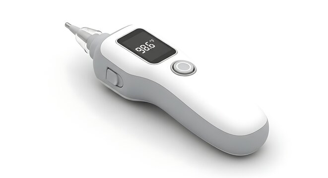 Medical ear thermometer isolated on white background