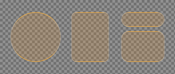 Neon light frame liquid glass effect UI elements for mobile phone ux, web interface, tech and hud
