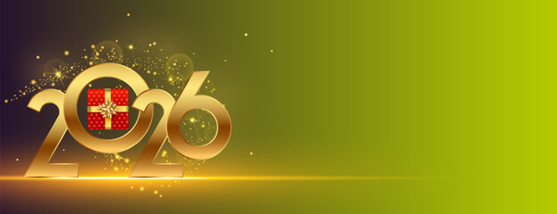 2026 happy new year festive card with text space