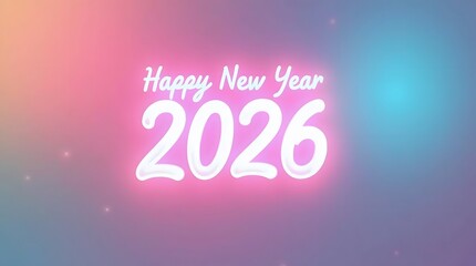 Bright and cheerful Happy New Year 2026 wishes for a vibrant start in pastel colors, perfect for festive greetings