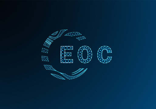 EOC low poly letter logo vector design. EOC lower poly logo design. EOC unique low poly logo design.