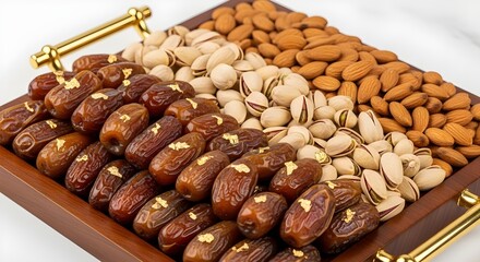 Luxury Dry Fruit Tray  Dates, Almonds & Pistachios Elegantly Served 