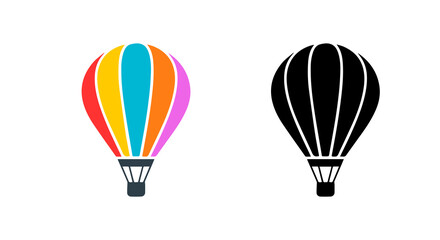 Obraz premium Colorful Hot Air Balloon – Symbol of Exploration, Elevation, and Serene Travel
