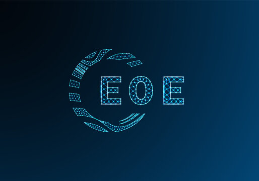 EOE low poly letter logo vector design. EOE lower poly logo design. EOE unique low poly logo design.