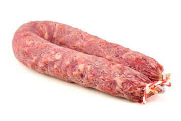 Dry Sausage Ring, Isolated on White Background