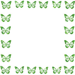 Luxury Green Glitter Butterfly Border Frame