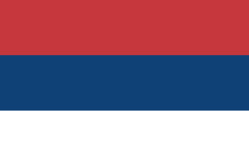 Flag of Serbia ensign button. Horizontal rectangular Serbia flag tricolor. Civil flag of Serbia.
