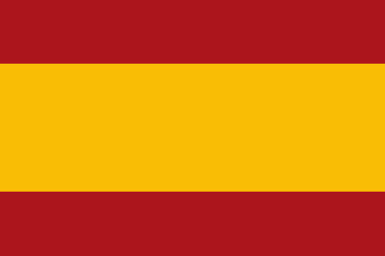 The civil flag of Spain. Spain national flag illustration.