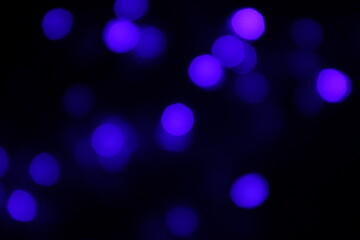 Glitter light effect with blur and bokeh. Abstract background with blue sparkles flares. Overlay effect of magic glow, snow or shine isolated on transparent background, photo realistic set
