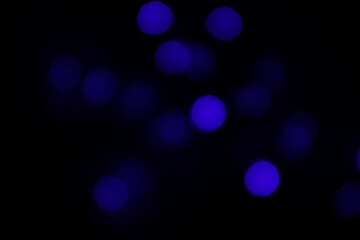 Glitter light effect with blur and bokeh. Abstract background with blue sparkles flares. Overlay effect of magic glow, snow or shine isolated on transparent background, photo realistic set
