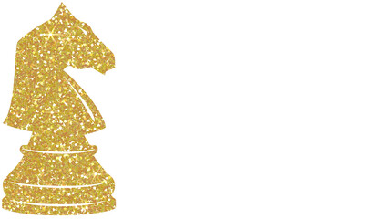 Golden Glitter Chess Knight Piece