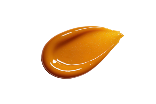 Orange cosmetic cream swatch with glitter on black background image, Png, Isolated on Transparent Background, Cut Out