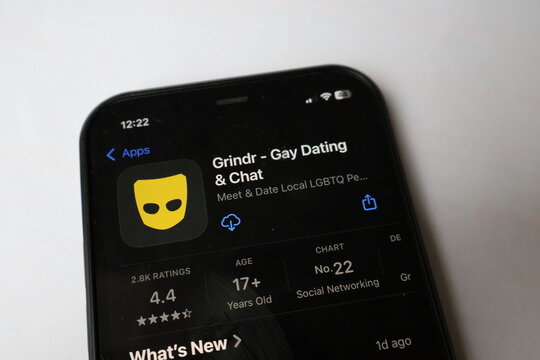 Grindr app in App store on a mobile phone 