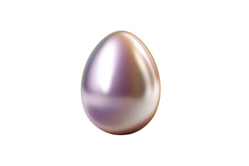 Pearlescent Egg Shape Object with Iridescent Sheen on Black Background metallic, Png, Isolated on Transparent Background, Cut Out
