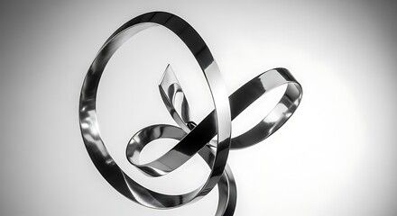 Abstract metal sculpture on white background for creative designs