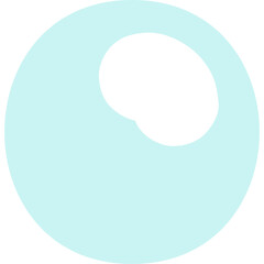 Pale Blue Abstract Circle With White Irregular Shape Inside Soft Light Minimalist Graphic Design Element