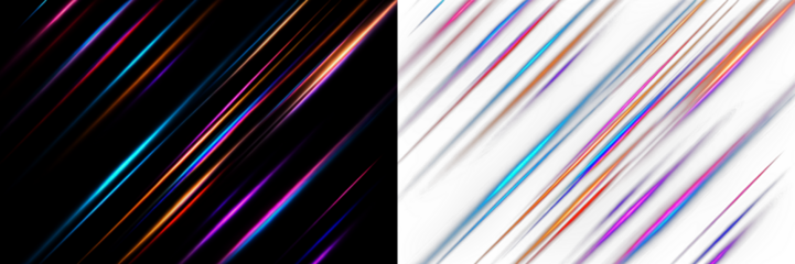 Vibrant abstract png overlay featuring dynamic diagonal lines in contrasting colors, creating a sense of motion and energy, ideal for modern design projects and creative backgrounds