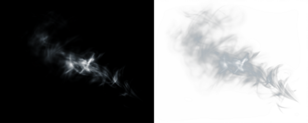 Ethereal smoke overlay on contrasting backgrounds, featuring wispy tendrils and soft textures, perfect for creative design projects and artistic expressions