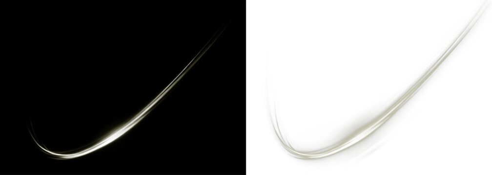 Abstract light streak overlay on contrasting backgrounds, creating dynamic visual effects for design projects, enhancing creativity and artistic expression with copy space