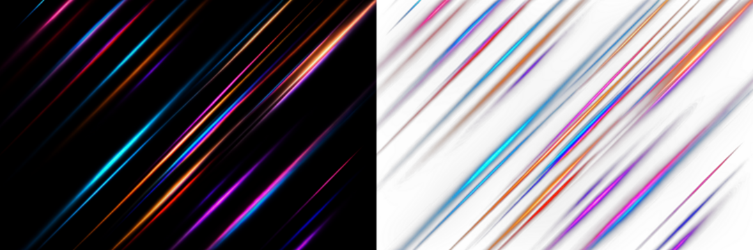 Vibrant abstract png overlay featuring dynamic diagonal lines in contrasting colors, creating a sense of motion and energy, ideal for modern design projects and creative backgrounds