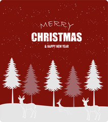 New Christmas Vector Design. Christmas and New Year background with gifts in winter. Christmas card. Vector illustration.