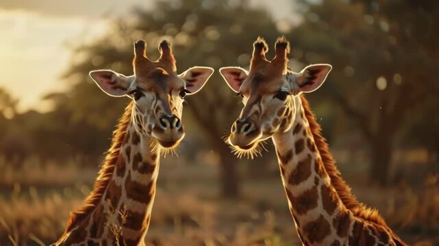 Giraffes, Two Giraffes, Wildlife, African Safari, Animal Portrait